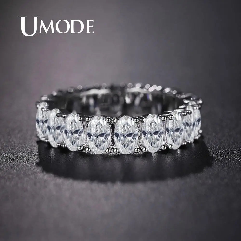 UMODE Eternity Rings for Women Luxury Wedding Bands Cubic Zirconia