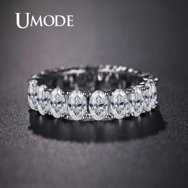 UMODE Eternity Rings for Women Luxury Wedding Bands Cubic Zirconia