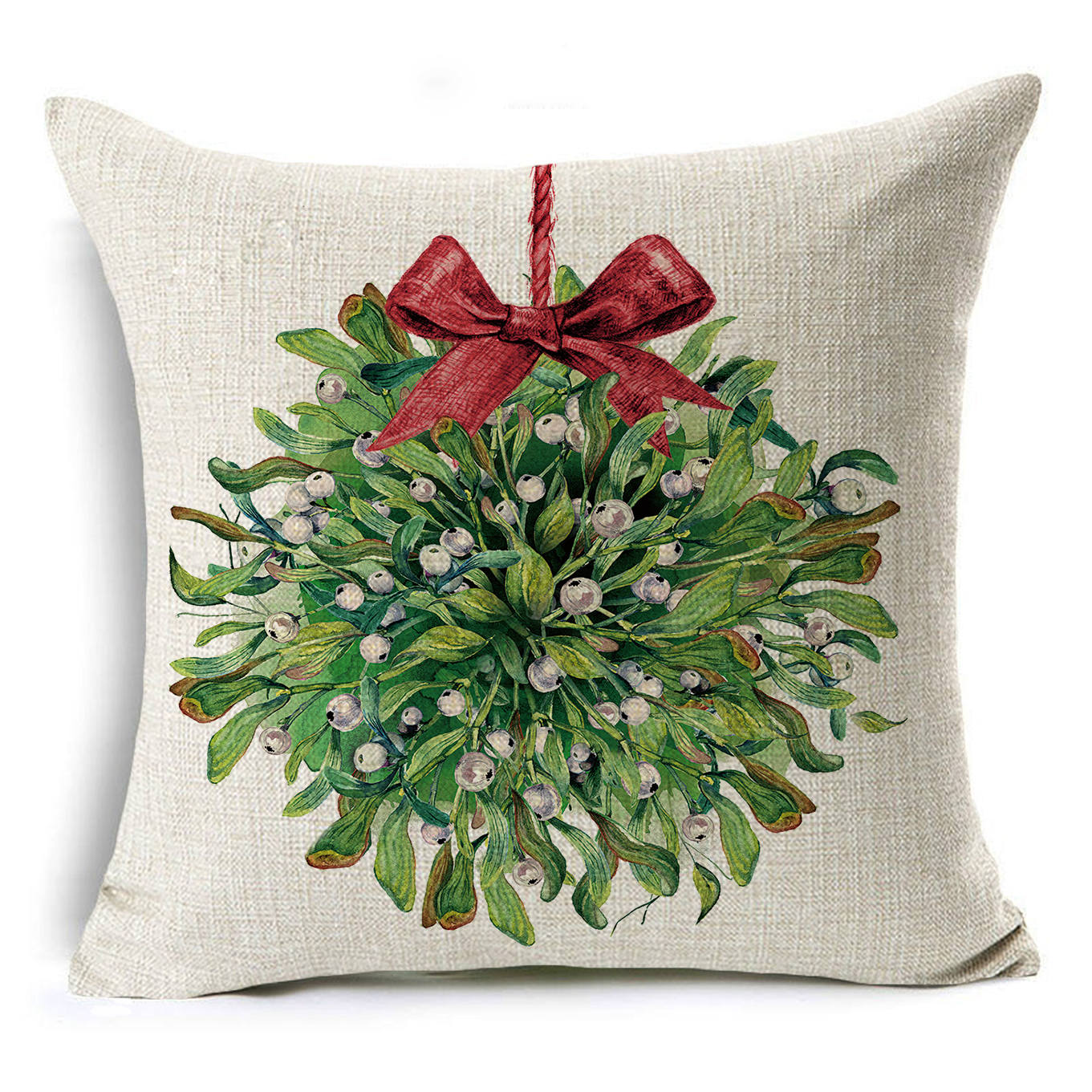 Colorful Christmas Linen Cushion Cover