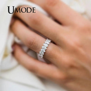 UMODE Eternity Rings for Women Luxury Wedding Bands Cubic Zirconia