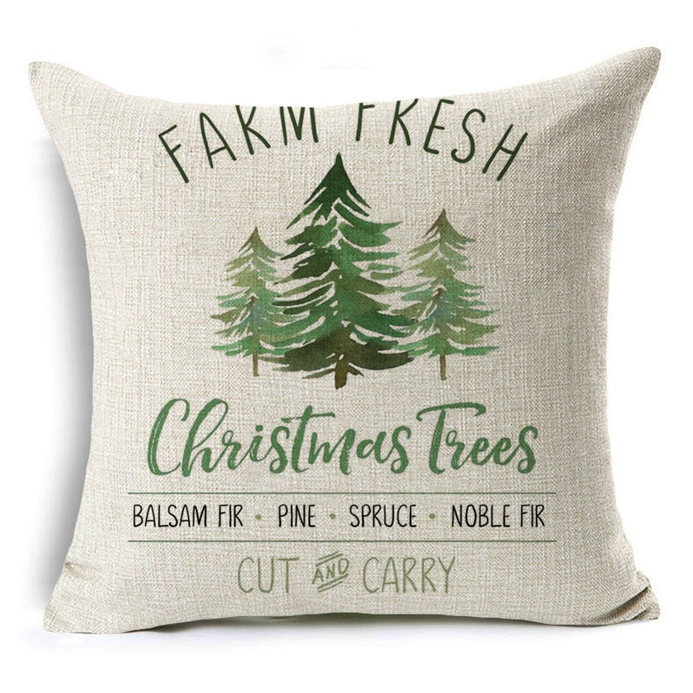 Colorful Christmas Linen Cushion Cover