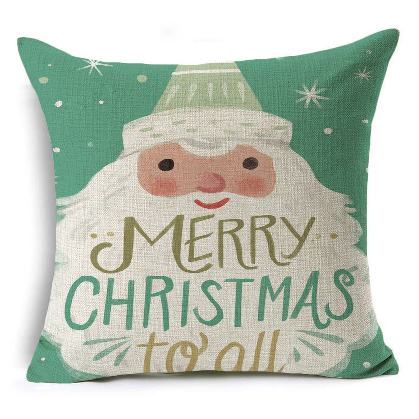 Colorful Christmas Linen Cushion Cover