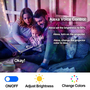 Smart Galaxy Projector: Alexa & Google Home Compatible Night Light with Colorful Stars & Nebula