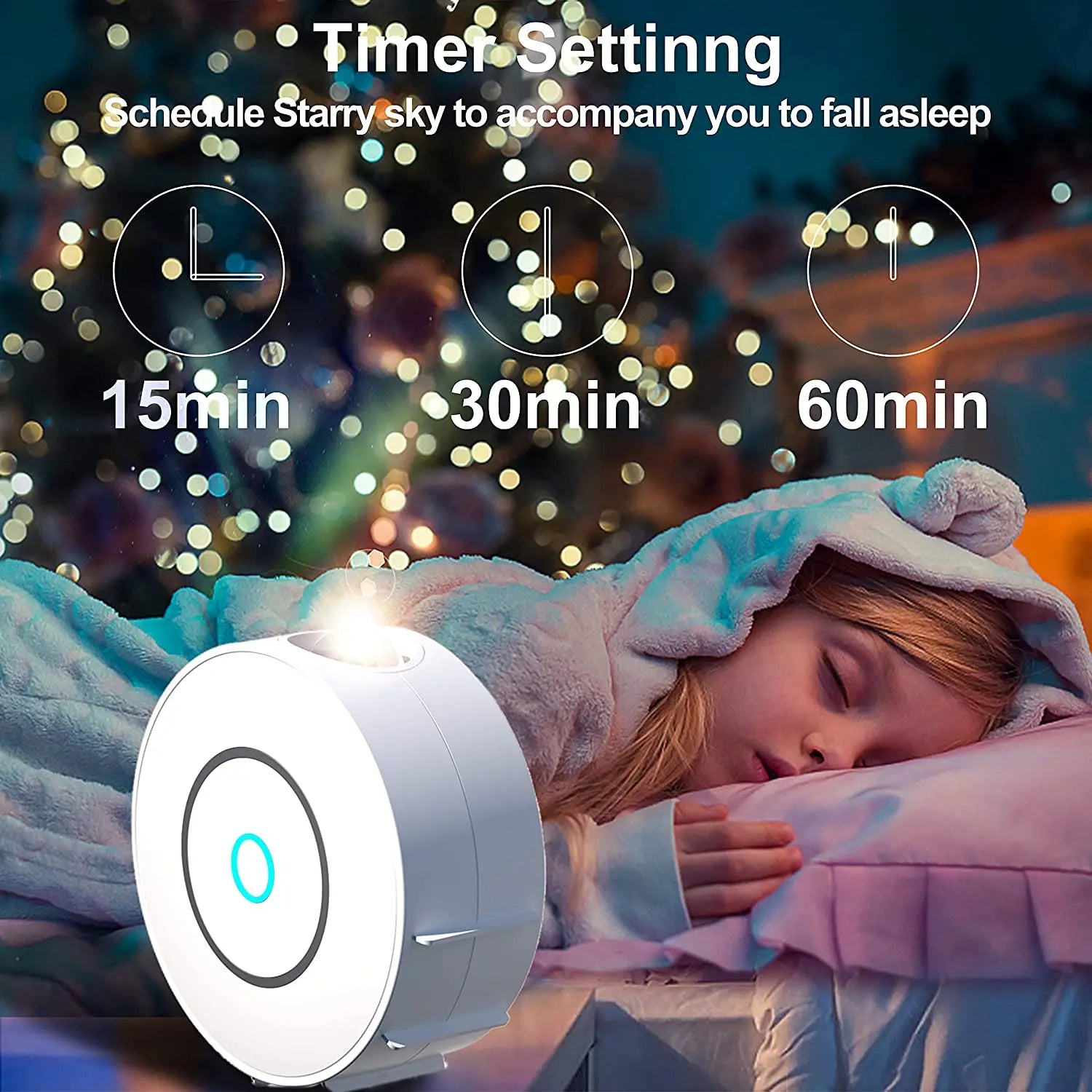 Smart Galaxy Projector: Alexa & Google Home Compatible Night Light with Colorful Stars & Nebula