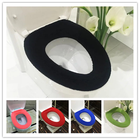 Comfortable Soft Multicolor Bathroom Toilet Set Thickening Washable Toilet Seats Cover Toilet Mat Winter Warm O Ring Potty Sets