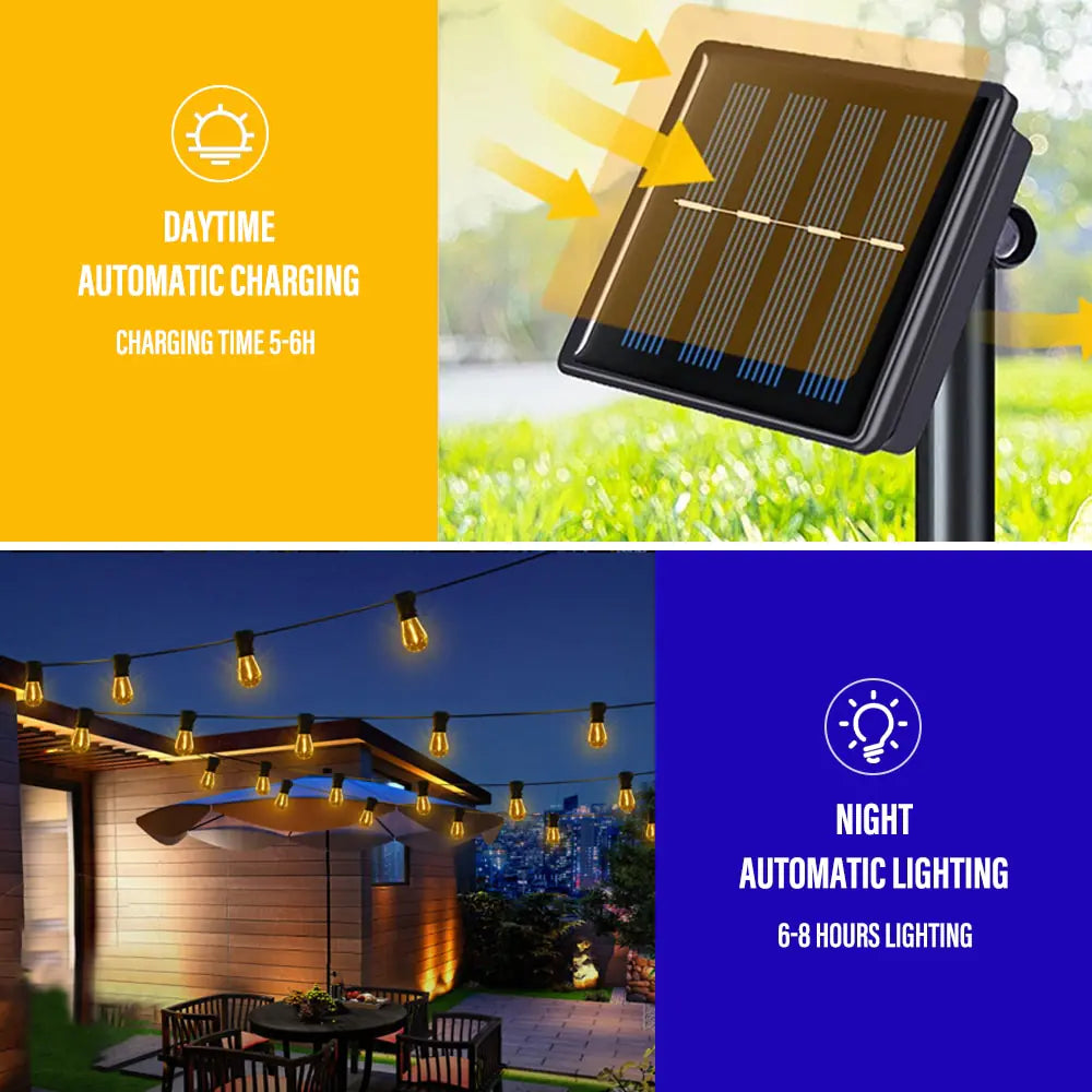 LED Solar String Waterproof Lights