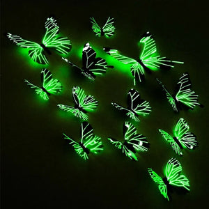 12pcs 3D Luminous Butterfly Wall Stickers 🦋✨