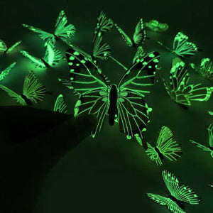 12pcs 3D Luminous Butterfly Wall Stickers 🦋✨