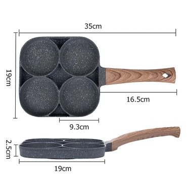 LMETJMA Egg Frying Pan Nonstick Pancake Pans 4-Cups Cookware Pancake Pan Egg Pan Suitable for Gas Stove Induction Cooker JT87