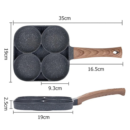 LMETJMA Egg Frying Pan Nonstick Pancake Pans 4-Cups Cookware Pancake Pan Egg Pan Suitable for Gas Stove Induction Cooker JT87