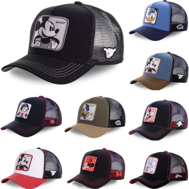 High Quality Disney Styles Anime Cartoon Snapback Cotton Baseball Cap Men Women Hip Hop Dad Hat Trucker Mesh Hat Dropshipping