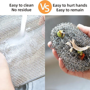 12/1pcs Magic Cleaning Cloth Thickened Double -sided Metal Steel Wire Rags Kitchen Dish Pot Washdishing Cloths Towel Clean Tools