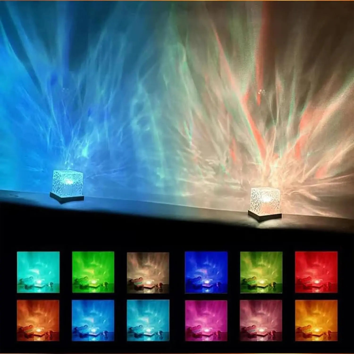 Ocean Wave Projector 16 Colors Aurora Glow Lamp