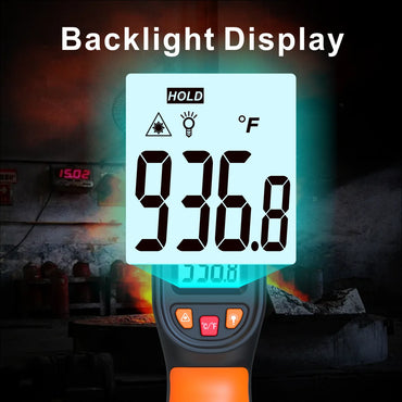 Infrared Thermometer , Handheld Heat Temperature  For Cooking Tester, Pizza Oven, Grill & Engine - Laser Surface Temp Read