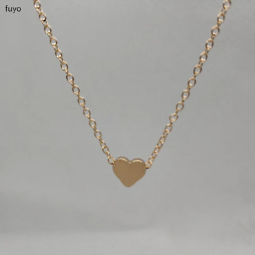 Tiny Heart Choker Necklace for Women Gold Color Chain Smalll Love Necklace