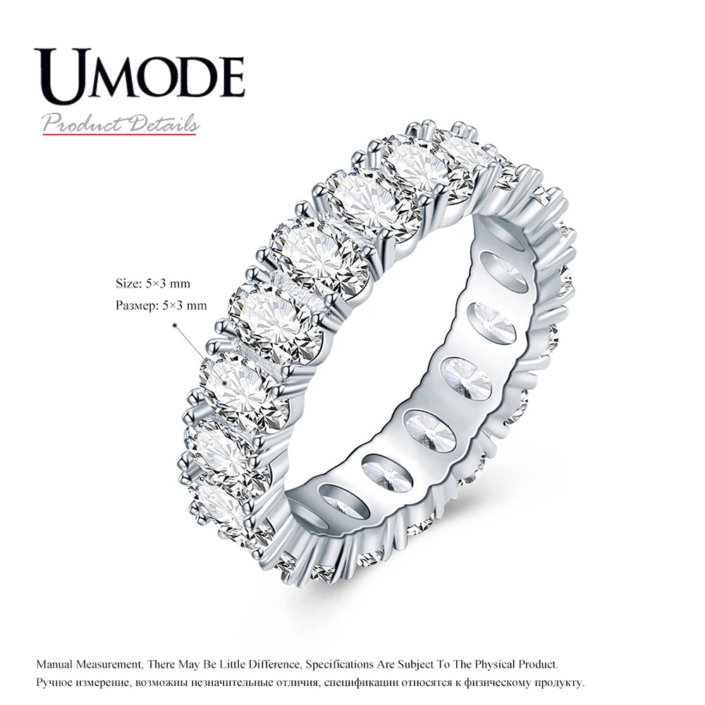 UMODE Eternity Rings for Women Luxury Wedding Bands Cubic Zirconia